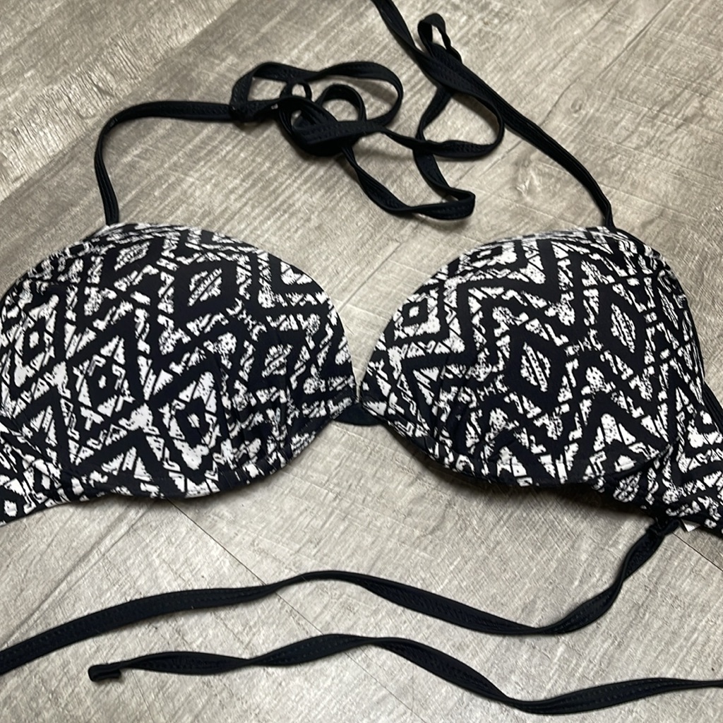 Joe Boxer Black & White Bikini Top